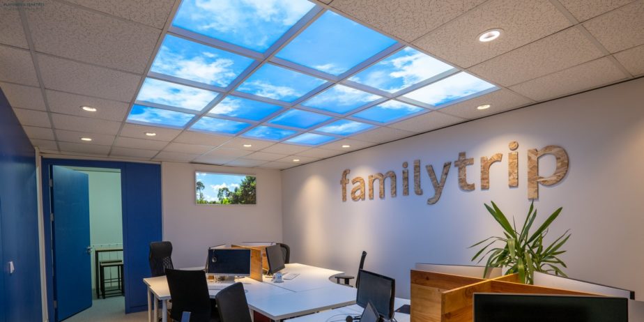 Lumière naturelle et espace de travail - Cumulux  Eclairage de bien-être :  puits de lumière et fausse fenêtre LED